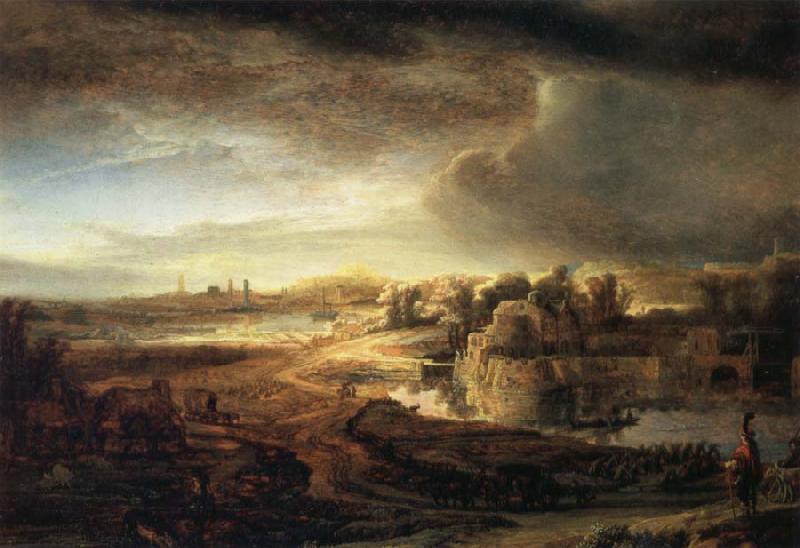 REMBRANDT Harmenszoon van Rijn Landscape with a Coach